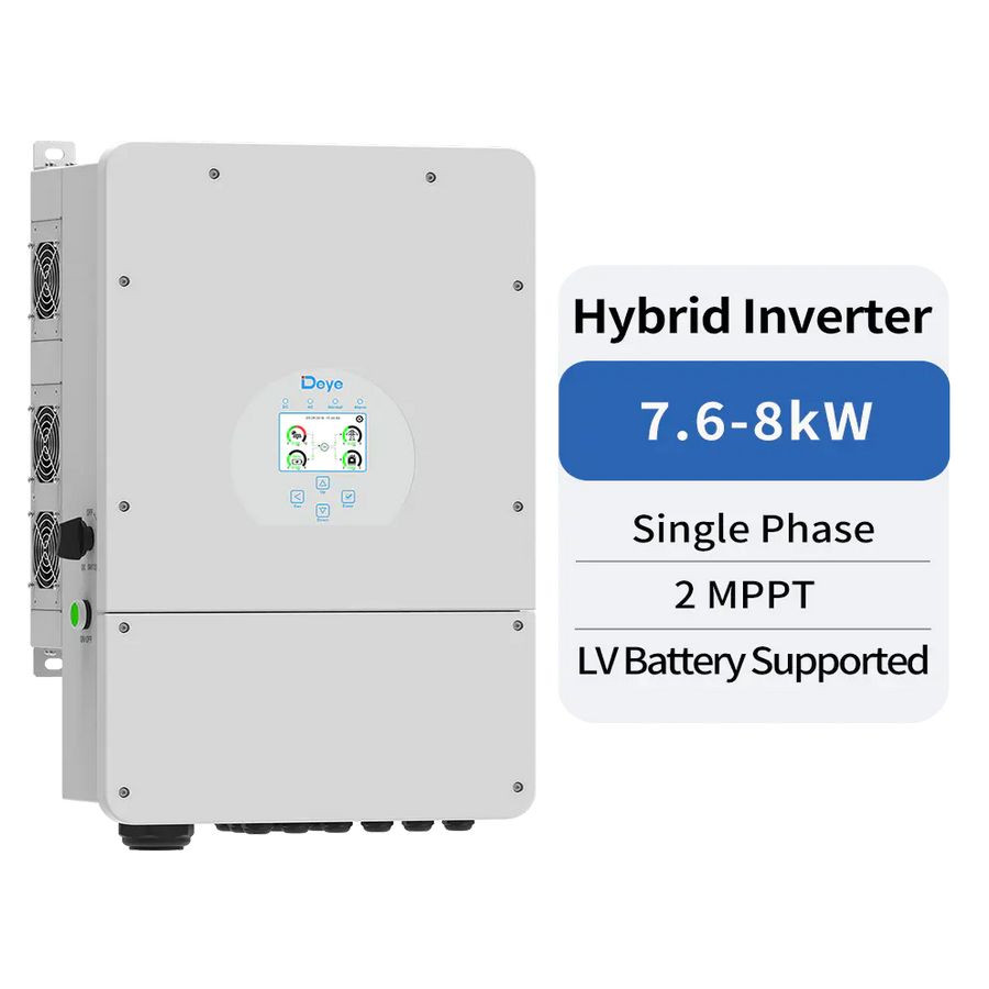 Deye SUN-7.6/8K-SG01LP1-EU Single Phase Hybrid Inverter  | 7.6-8kW | 2 MPPT | LV Battery Supported