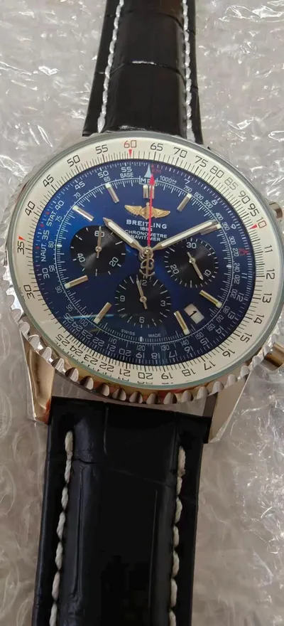 Vintage Blue Dial Breitling Navitimer Chronograph 43mm Men's Watch, Pilot Watch